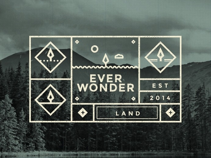 Everwonder labels #vector #iconography #branding #icons #label #texture #grid #gif #logo #forest #web #green