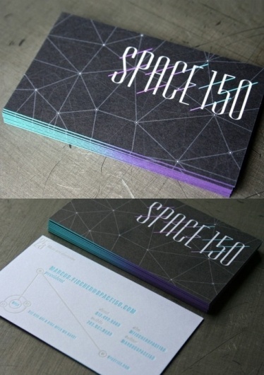 Black Cosmic - by Studio on Fire for Space 150 #edge #business #painted #ombre #gradient #cards
