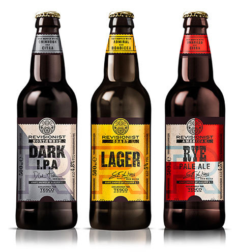 Tescos Revisionist Bottles #packaging #beer #type