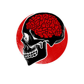 Red brain #skull #brain #art #illustration