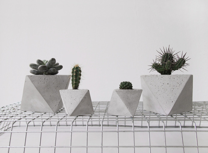 octahedron concrete planter by frauklarer #interior #concrete #austria #styling #frauklarer #design #decor #planter #succulent #home #cactus #pottery