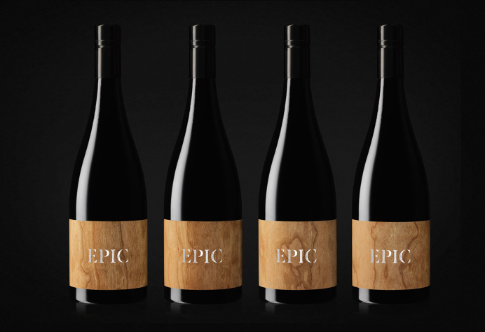 epic wine bottle design wooden label design inspiration minimal luxury print on wood by mindsparklemag www.mindsparklemag.com