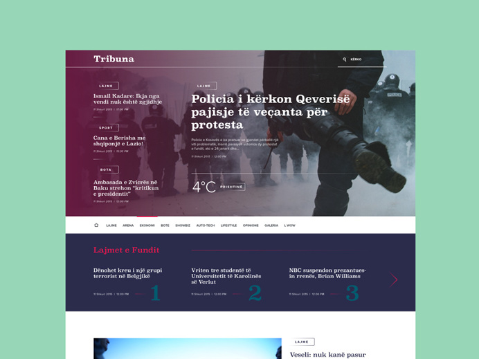 Tribuna Newspaper HomePage Berin Hasi, Clleanc.