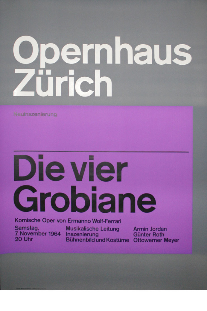 Josef Müller-Brockmann DIE VIER GROBIANE [ 128CM X 90CM ] via www.blanka.co.uk