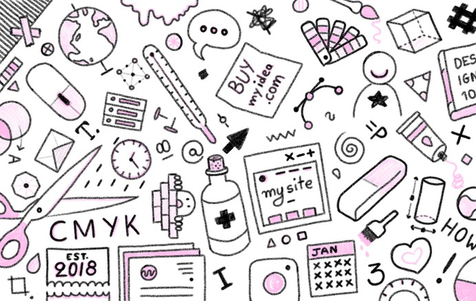 Hand Drawn Chalk Style Pattern for The Design Clinic