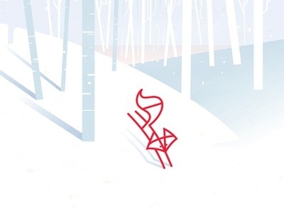 winter run #fox #illustration #winter #fun