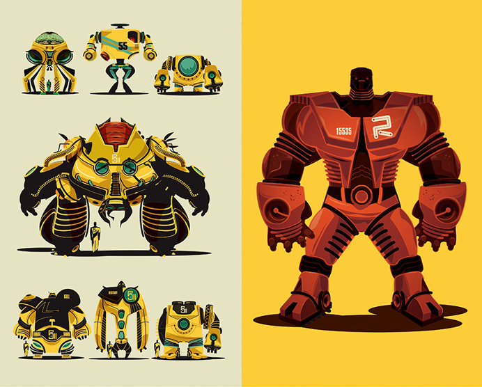 Illustrated robots