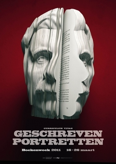 Sculptural Book Ads for Dutch Book Week | Colossal #sculpture #books #advertising