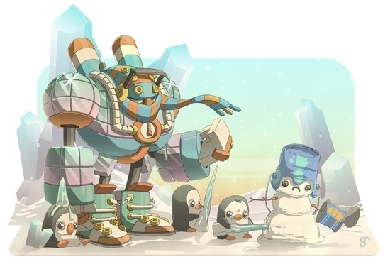 The Frost Man Cometh - Greig Rapson #fantasy #robot #illustration #magic #character