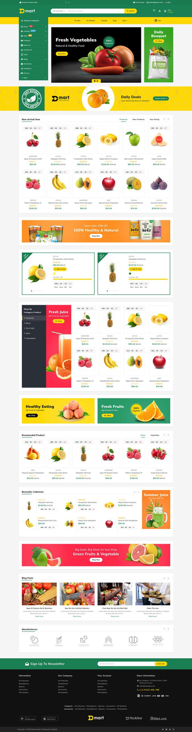#Dmart - #Shopify #Multipurpose #Responsive #Theme | #TemplateTrip #eCommerce #Website #Design