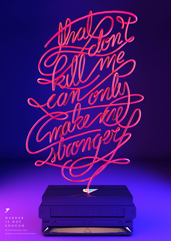 Harder Better Faster Stronger on Behance #type #3d