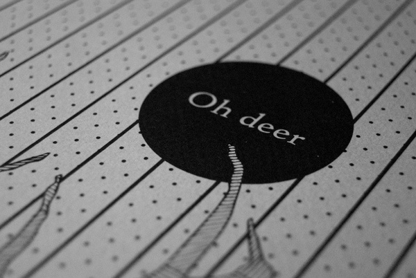 Oh deer on Behance #deer #white #black #letter #minimal #logo #oh