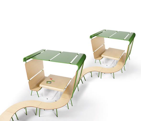 Functional Childrens Modular Entertainment Corner for Public Space Furniture, Ottawa Collection by Emiliana Design