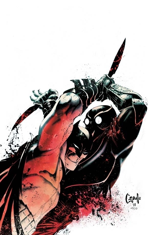 tumblr_lw4grhKcFQ1qdu2tro1_1280.jpg (594×918) #illustration #capullo #fight #batman