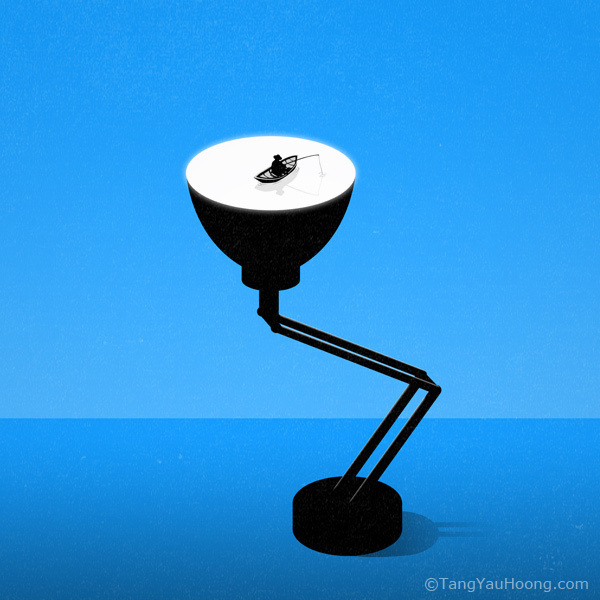Pool of Light | Flickr Photo Sharing! #ocean #lamp #sailor #night #blue #fishing #light #moon