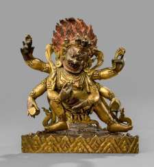 Feuervergoldete Bronze des SADBHUJAMAHAKALA