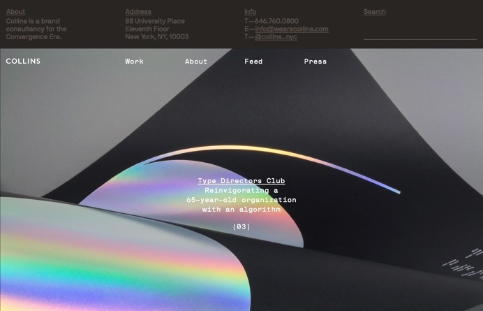Collins, inspiration N°489 published on The Gallery in date November 6th, 2015. #website