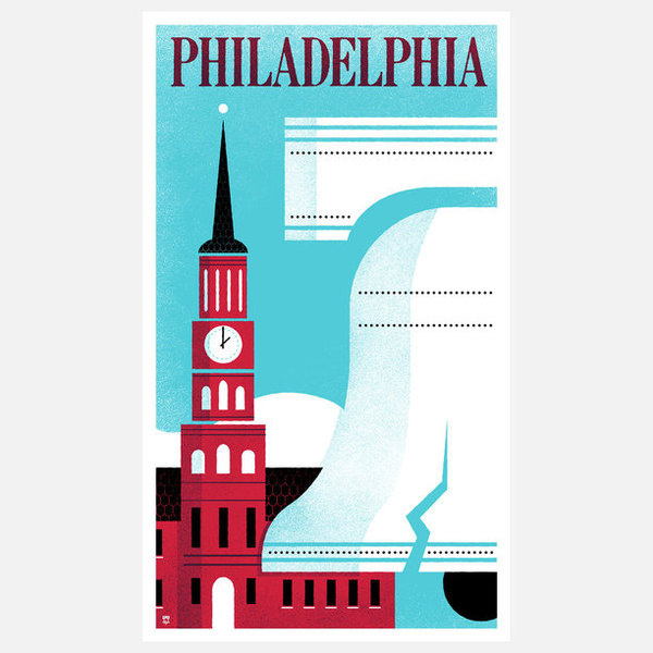 Philadelphia Print #liberty #philadelphia #serif #city #color #hall #bell