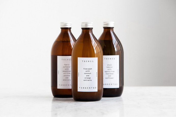 Logo and packaging for Swedish organic garment and shoe care brand Tangent Garment Care designed by Essen #care #tangent #garment #packaging