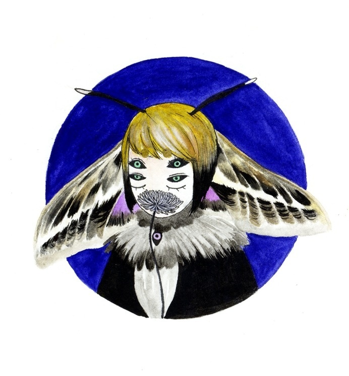 "Butterfly" Watercolor Facebook and Tumblr: Bana's Kingdom #darkness #eyes #black #butterfly #night #deep #flower #watercolor