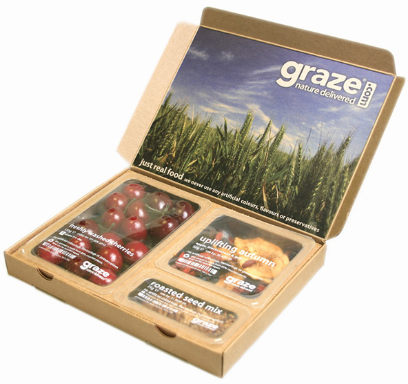 Packaging example #463: Graze Box - Sustainable Packaging Design #packaging #design #graphic #3d