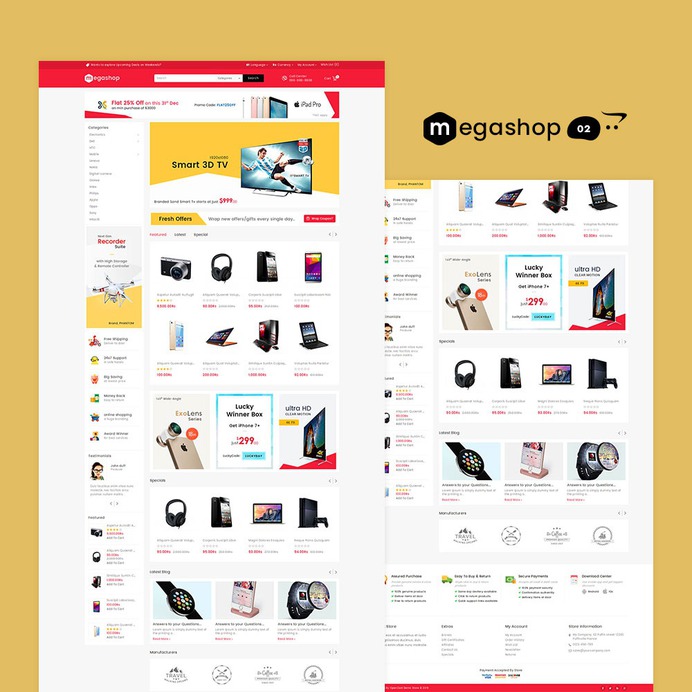 #MegaShop - #Opencart Multi-Purpose Responsive #Theme | #TemplateTrip #eCommerce #Website #Template