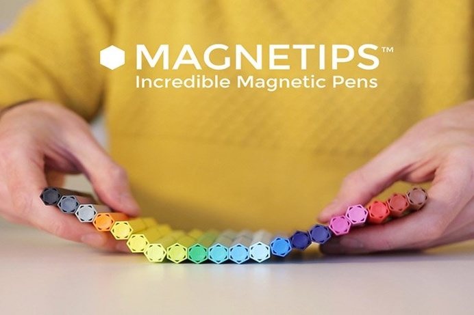 The design company known as Typica has created their first product; a set of #magnetic #pens they call Magnetips. A re-imagining of the dull