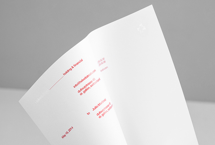 Helvetia Trust by Anagrama #branding #red #graphic design
