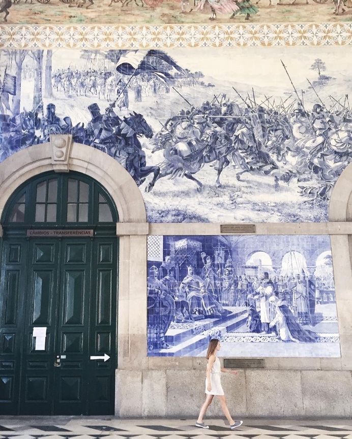 Sao Bento Railway Station in Porto, Portugal