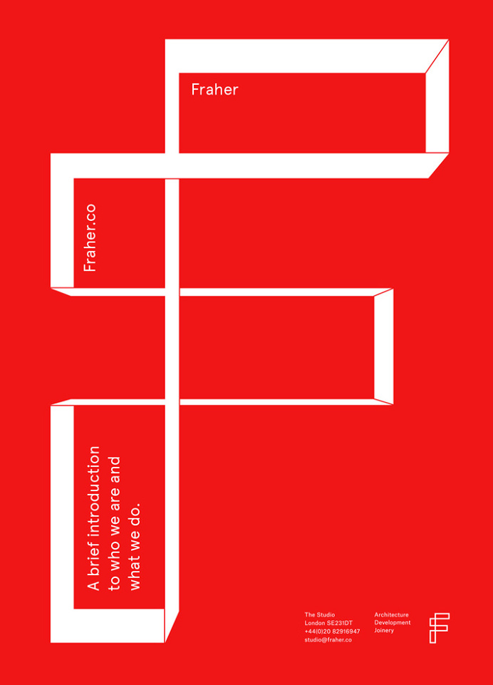 Fraher architects by Freytag Anderson #red #blue #brand design #graphic design