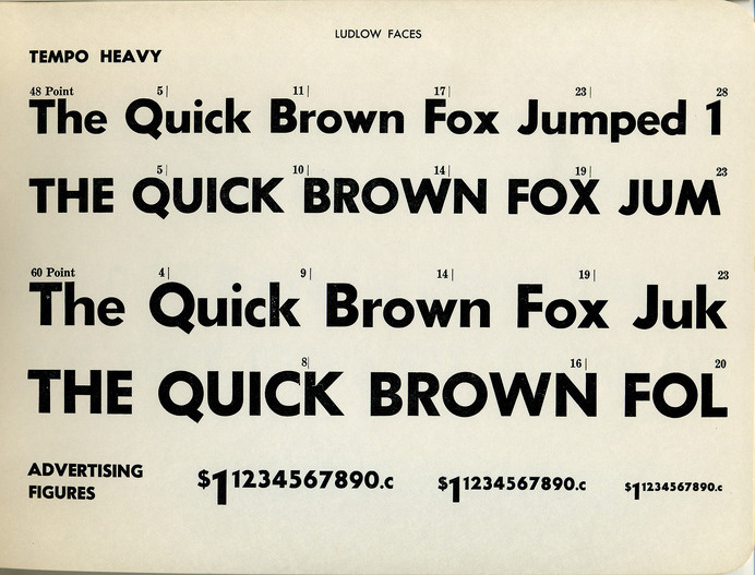Tempo Heavy type specimen #type #specimen #typography