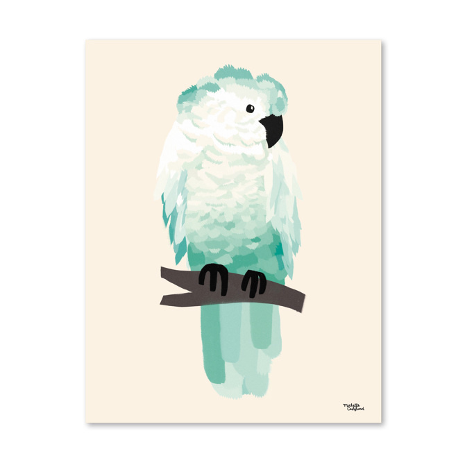 #nordic #design #graphic #illustration #danish #bright #simple #nordicliving #living #interior #kids #room #poster #cockatoo #bird #green