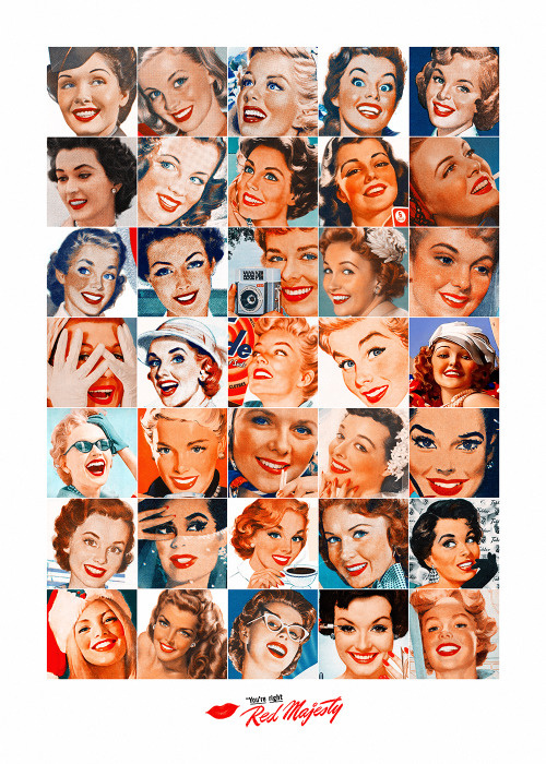 Red Majesty #poster #pinup #vintage #print #lipstick #ads