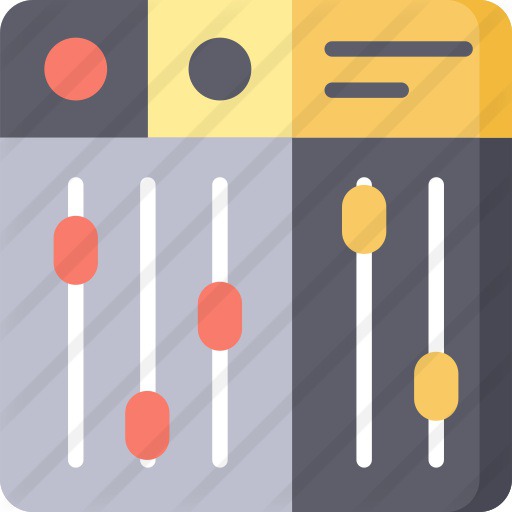 See more icon inspiration related to mixer, launchpad, ui, music and multimedia, music mixer, edit tools, sound mixer, multimedia option, electronics, equalizer, sound, multimedia and technology on Flaticon.