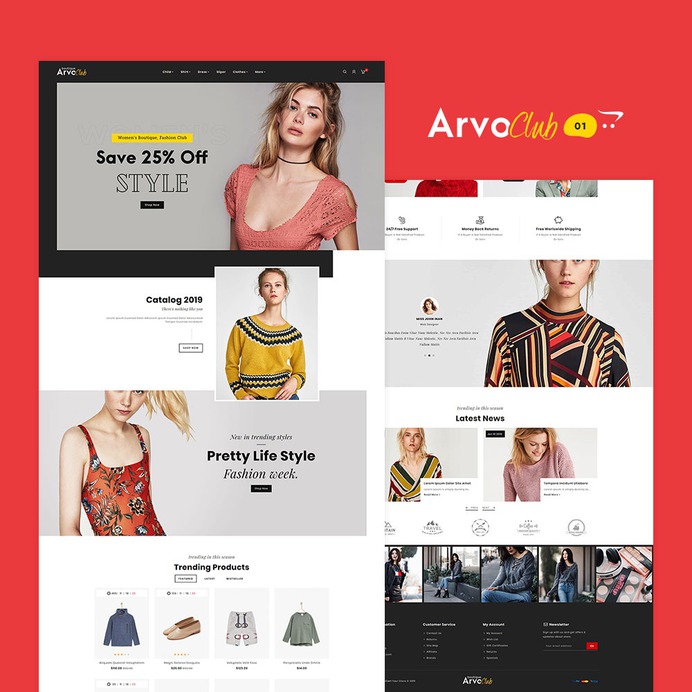 #Arvo #Club #Boutique #Fashion - #Opencart #Multipurpose #Responsive #Theme | #TemplateTrip #eCommerce #Website #Design #Template