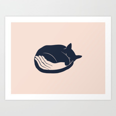 Sleeping Cat Art Print