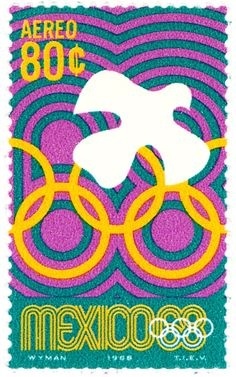 #mexico #olympics #modernism #postage stamp #stamp #postage #optical art