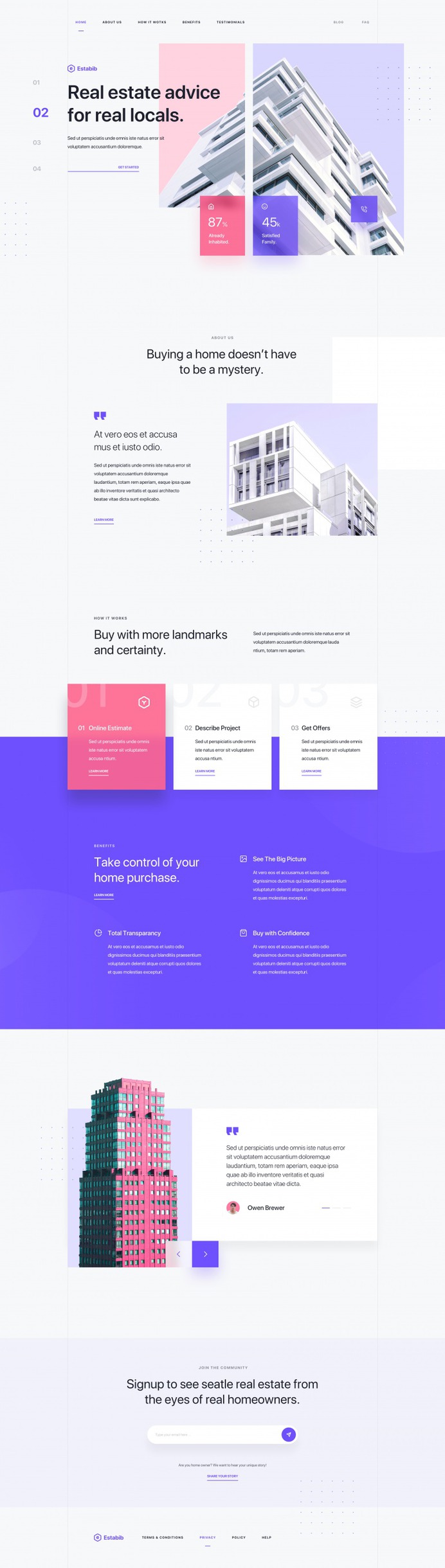 Estabib – Real Estate Landing Page