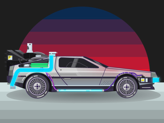 #illustration #DeLorean #Backtothefuture