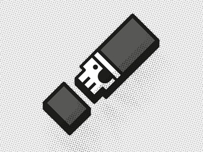 Dribbble - Data Piracy by Michael Spitz #usb #vector #illustration #skull #pirate