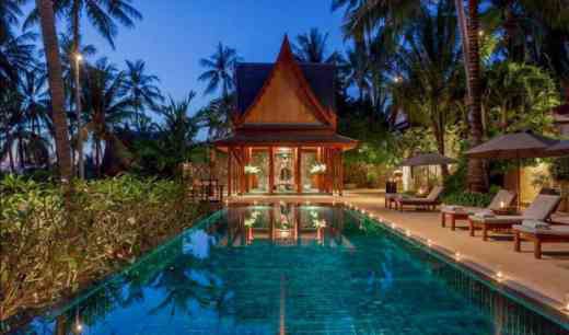 5 bedrooms Ocean-front luxury villa on Surin Beach, Phuket with ancient Ayutthayan architecture, private pool, garden, personal chef, maid services & more. Book Now!