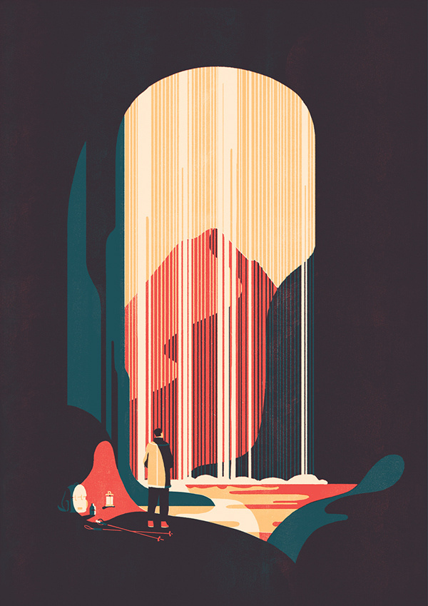 Errratum on Behance #illustration #mountain #camping #cave