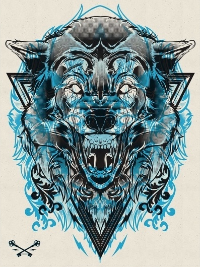 Halftone Print Series - Wolf & Lion on the Behance Network #hydro74