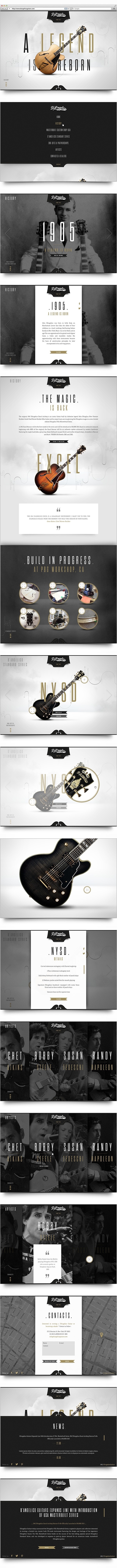 D'Angelico Guitars on Behance #guitar #white #design #black #gold #web