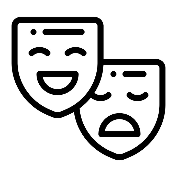 See more icon inspiration related to mask, drama, theater masks, emotions, masks, entertainment, tragedy, theatre, education and comedy on Flaticon.