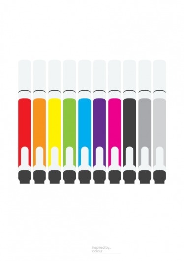 Print-Process / Product / Colour #vector #pens #color #multi #rainbow