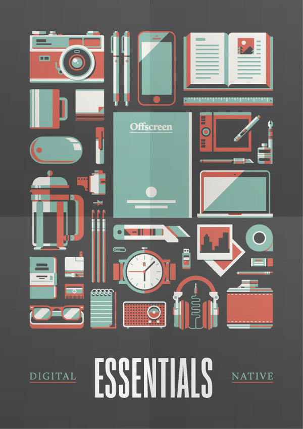 Goods — Offscreen Magazine Print by Justin Menzell #justin #mezzel #print #digital #illustration #stools #art #native