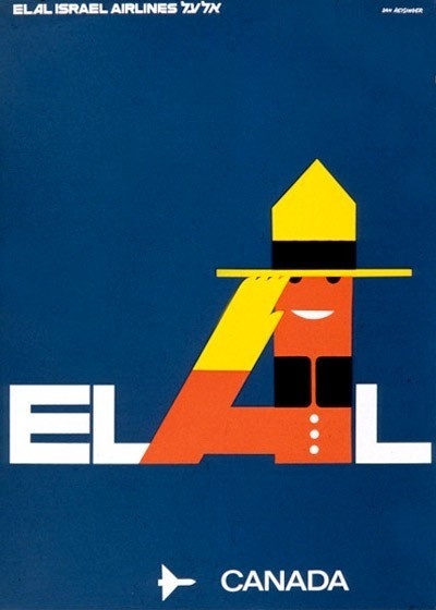 canada! advertising for elal israel airlines. by dan reisinger. #travel #vintage #poster