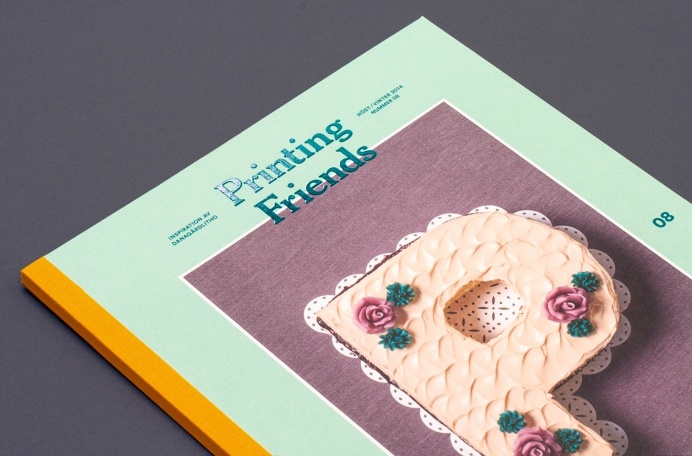 Printing Friends, the inspiring magazine for creatives, took a culinary trip around the world and ate mash potato typography, a coconut flav #cake #colourful #tactile #design #graphic #food #cover #snask #f #colorful #handmade #p #spread #editorial #magazine #typography