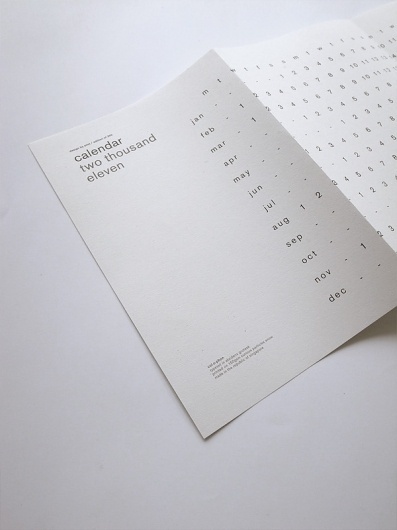 Calendar 2011 #calendar #design #graphic #typography